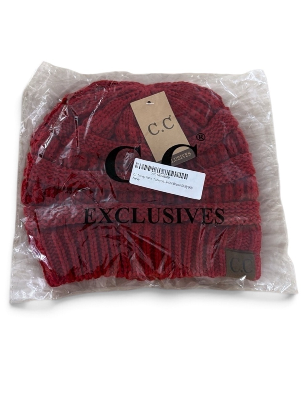 NWT C.C Women’s Burgundy Cable Knit Beanie